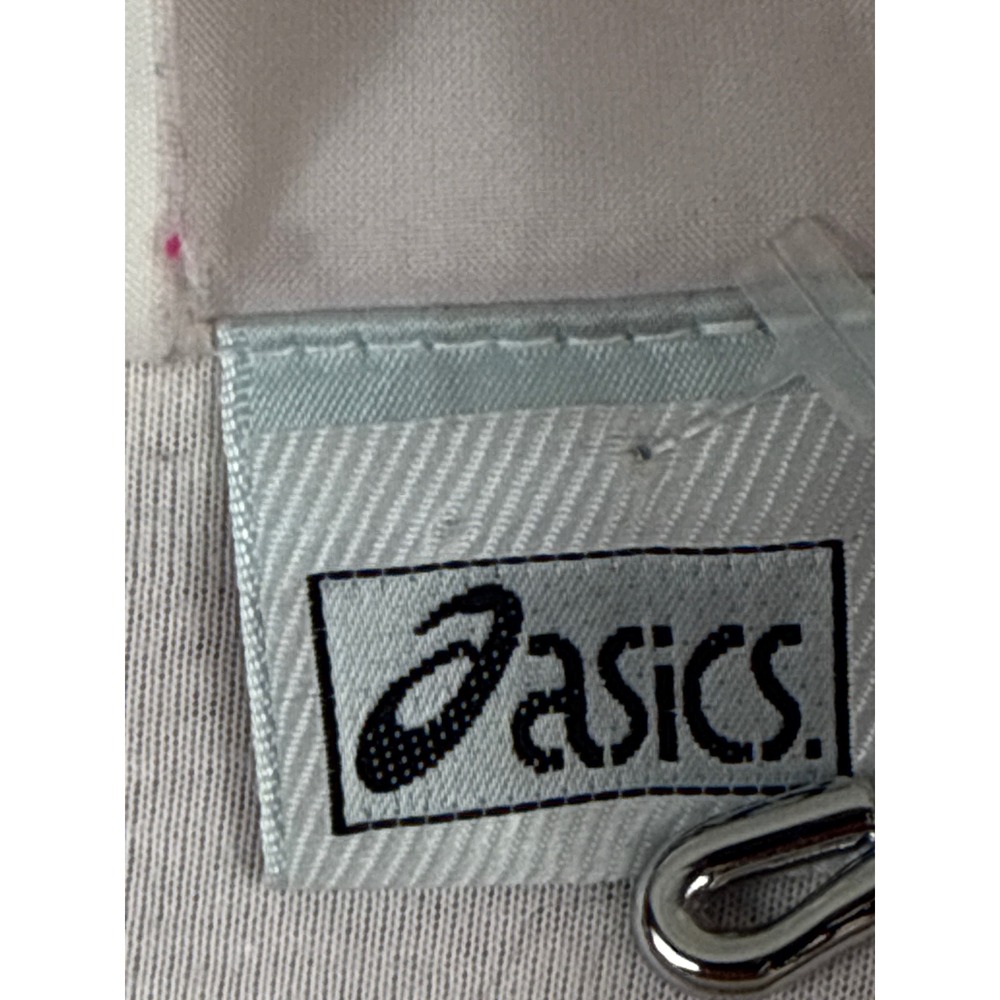 Vintage Asics Windbreaker Jacket Red White Colorblock Full Zip Men L Vented Back - Picture 3 of 13